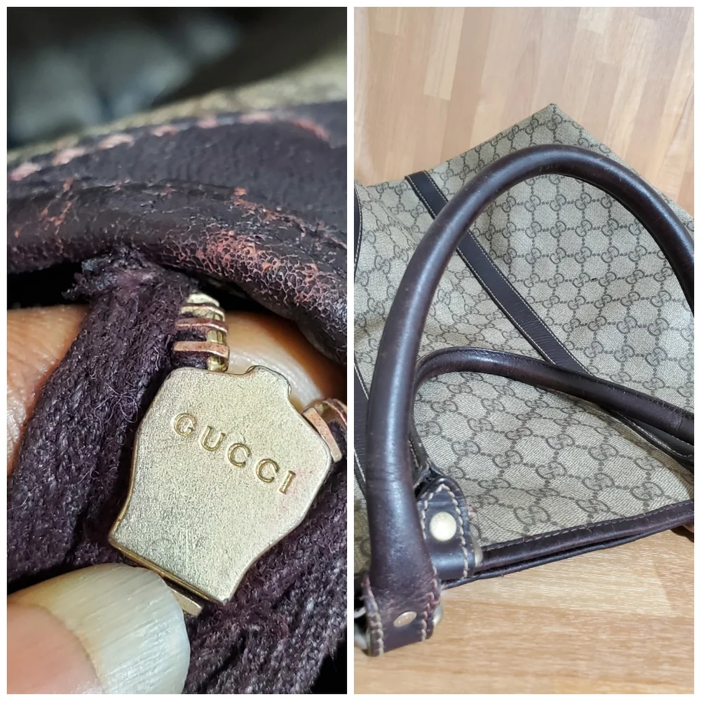 GUCCI GG Supreme Monogram Large Joy Tote Bag Brown - Picture 9 of 11